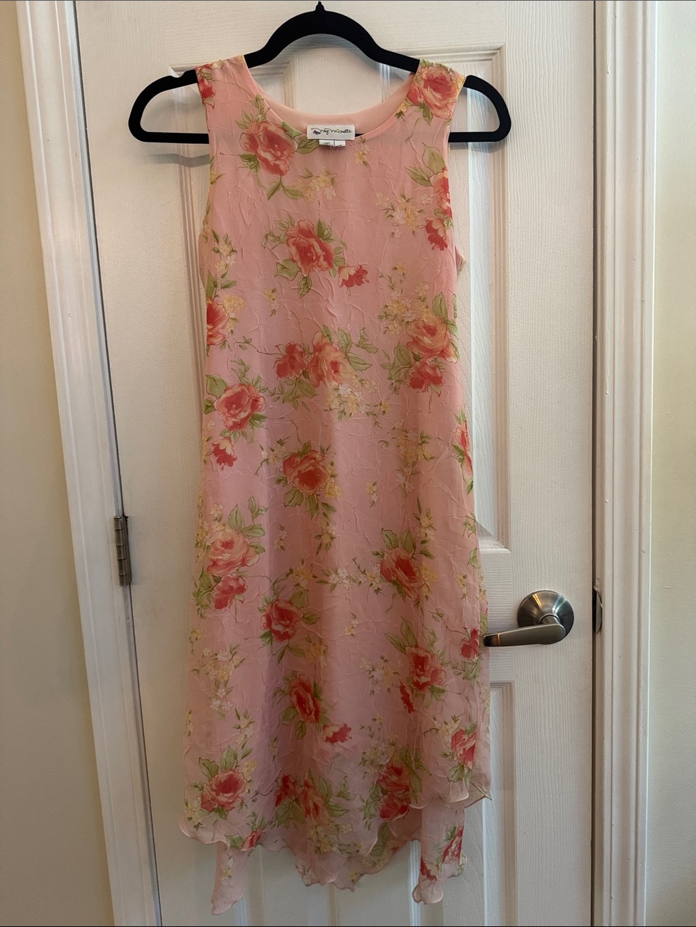 Y2k Asymmetrical Hem Floral Dress Pink Size Girls 14 (Women’s XS)